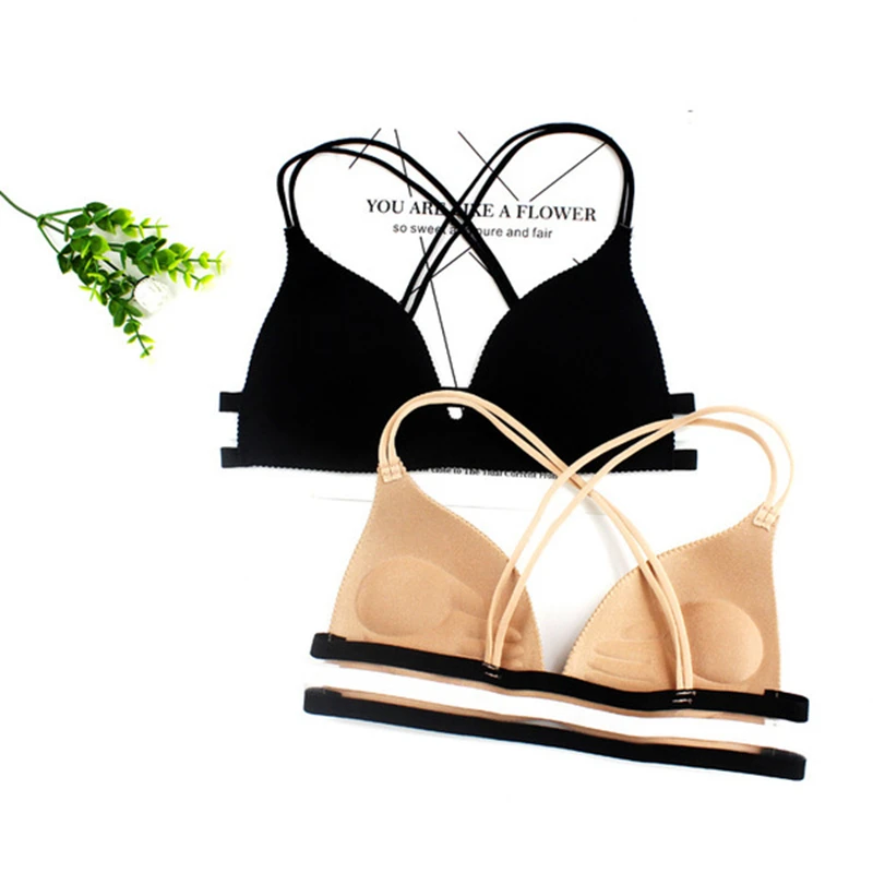 Модный дизайнерский бюстгальтер без косточек с ремешками отжимать bralette