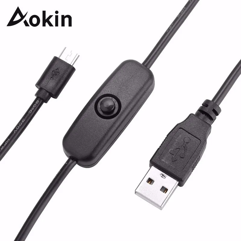 

Aokin for Raspberry Pi Micro USB Cable with ON / OFF Switch USB TO DC Power cable For Raspberry Pi 3/2/B/B+/Zero W