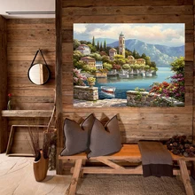 JX-LCLYL 50*40 см краска собственного приготовления по номеру Комплект цифровой масляной краски ing холст Романтический Harbour