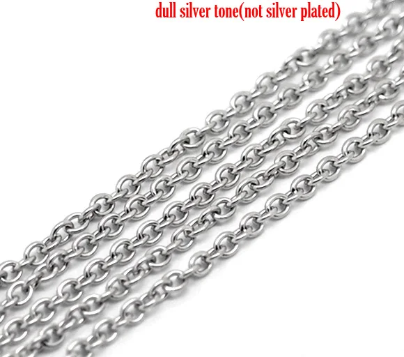 Doreenbeads серебристый цвет ссылки-открыт Нержавеющая сталь кабель цепи выводы 5x4 мм, Продан Лот из 10 м(B16675), yiwu