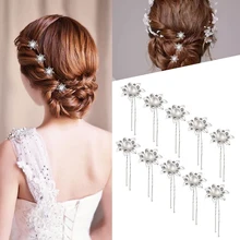 Enterbeautyu-образные Свадебные прозрачные хрустальные стразы, заколки для волос в виде цветка розы, аксессуары для волос, заколки для волос, головные уборы