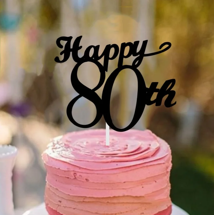 5 шт./компл. Gillter новый золотой черный счастливый 80th бумага торт топперы день