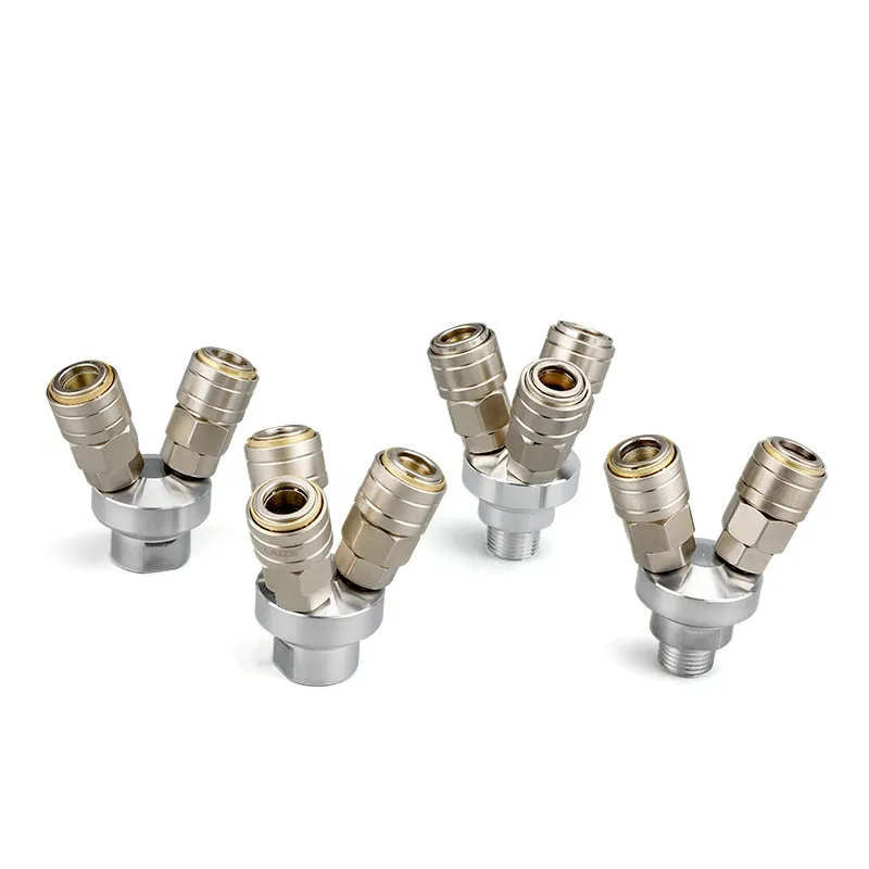 

Pneumatic Element C Type Fast Joint Smv Circle Two-way Smy Circle Tee Air compressor air pump 2 fork 3 claw plug