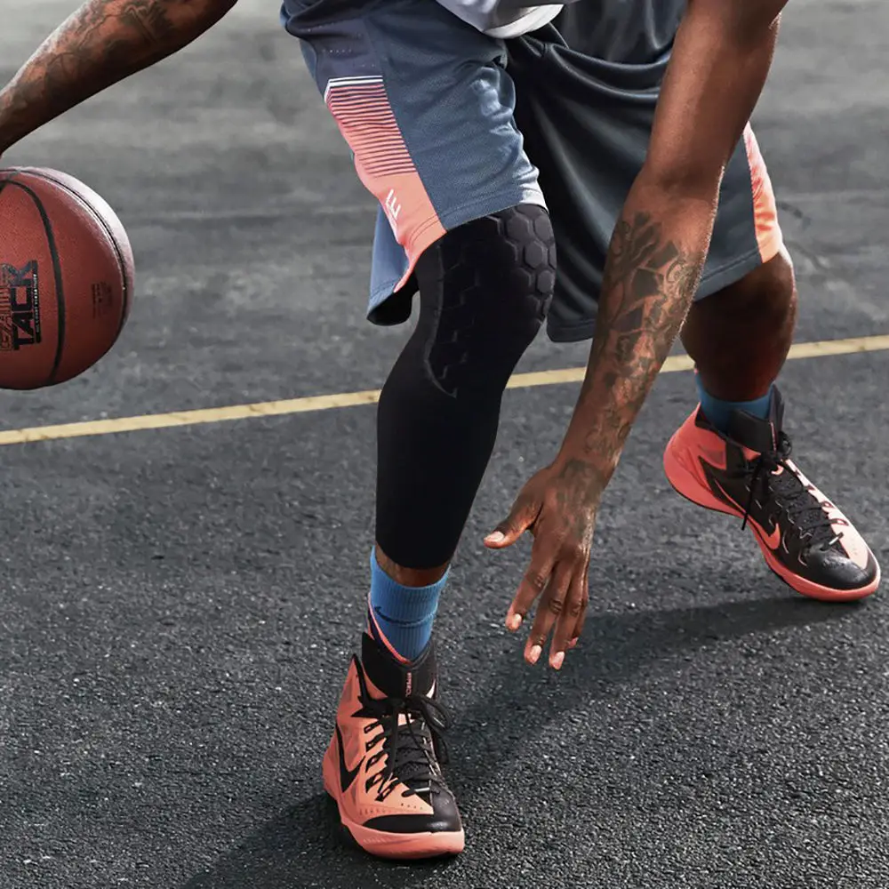 Обновленный сотовый коврик Crashproof баскетбольные ноги с длинным рукавом протектор передач черный