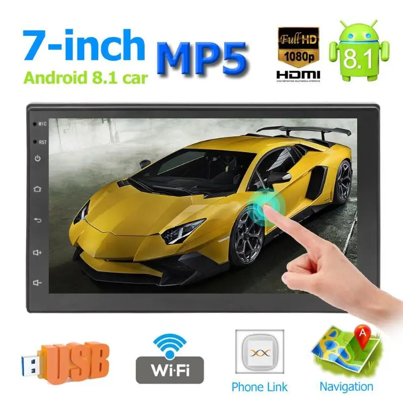 

VODOOL 9217 7in Touch Android 8.1 Car Stereo MP5 Player GPS Navi WiFi BT FM Radio Bluetooth /Reversing Function Car Monitors