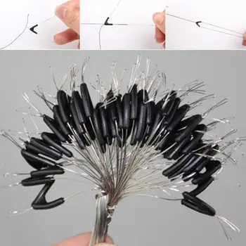 

Hot 50pcs Double Hooks Contactor Device Fishing Line Space Bifurcation Eight Type Space Bean Line Swivel Tying Tool