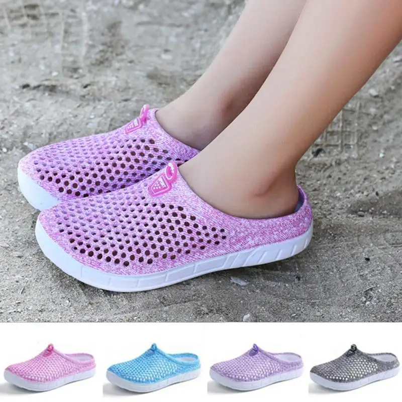 

Summer Shoes Women Sandals Slippers Hole Shoes Hollow Out Mesh Beach Flip Flops Breathable Antiskid Flat Ladies Leisure Outdoor