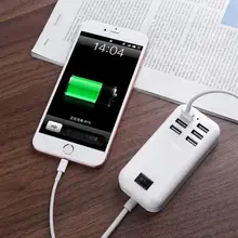 Главная Путешествия 3A быстрой зарядки Зарядное устройство стены Мощность адаптер 6 Порты USB разъем концентратор+ 1 коммутатор для телефона Tablet PC мобильного телефона Зарядное устройство