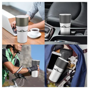

Behogar Portable Drip Coffee Maker Travel Mug with 3pcs Refillable K Cups for Outdoor Office Camping