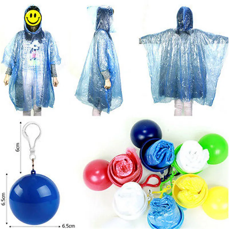 

Disposable Adult Emergency Waterproof Rain Coat Poncho Hiking Camping Fishing