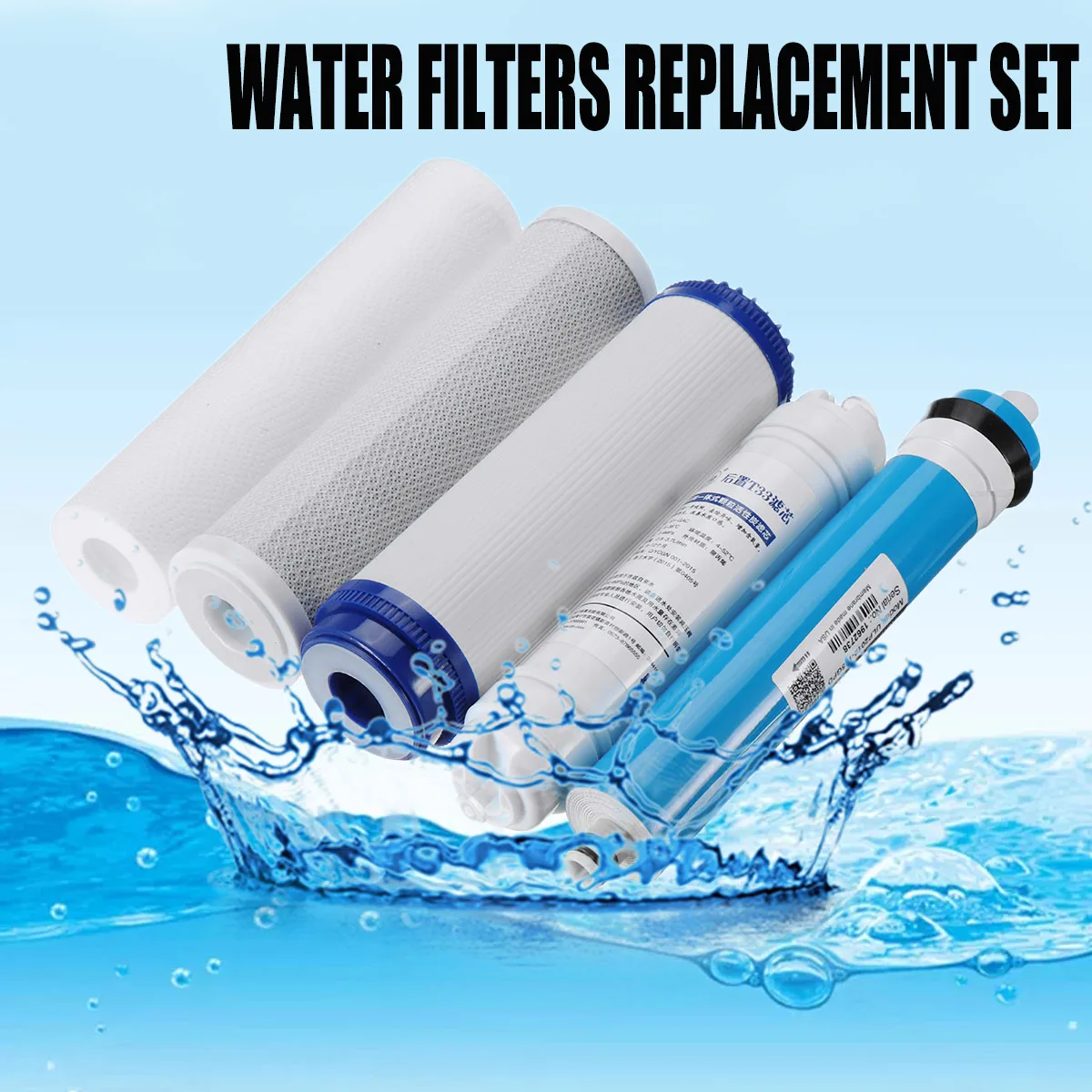 Meilleur Équipement de cartouche d épurateur d eau de remplacement de filtre d osmose inverse de 5 RO avec le Kit de filtre à eau de Membrane de 75 100 125GPD