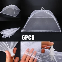 6 шт. Mayitr 16 дюймов пищевой зонтик многоразовый и складной сетчатый тент баги барбекю пикники Открытый пищевой чехол Сетка