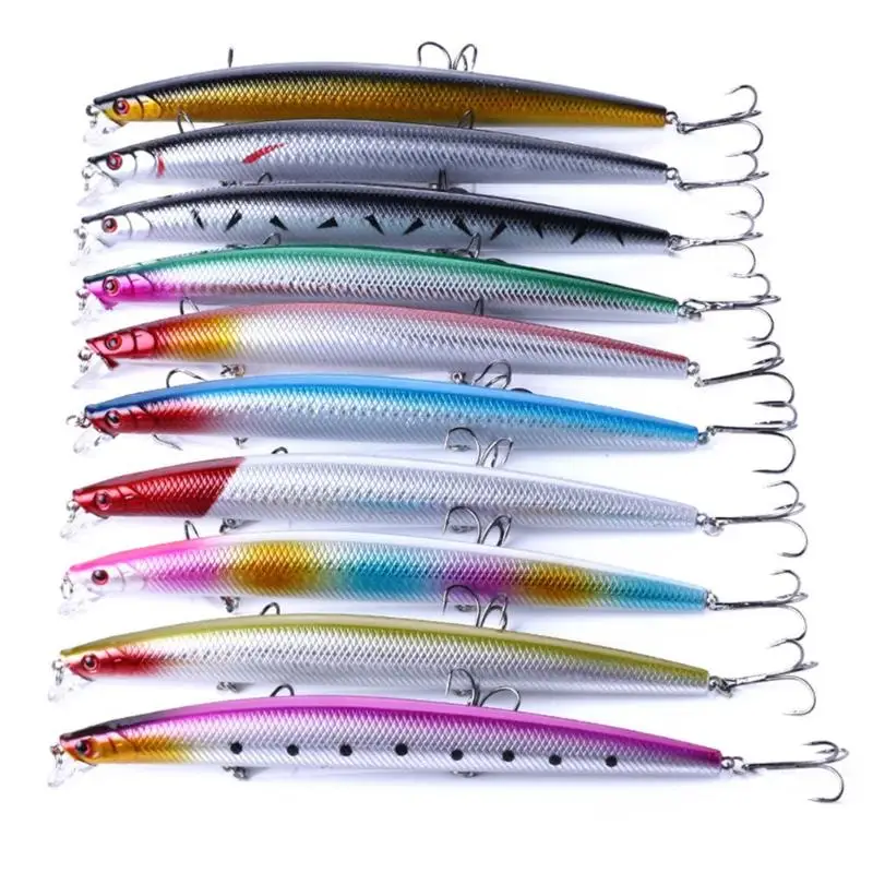 

10pcs New Big Laser Minnow Fishing Lures 18cm/26g Fishing Hard Bait Crankbaits Isca Artificiais Pesca Sea Wobbler Swimming Baits
