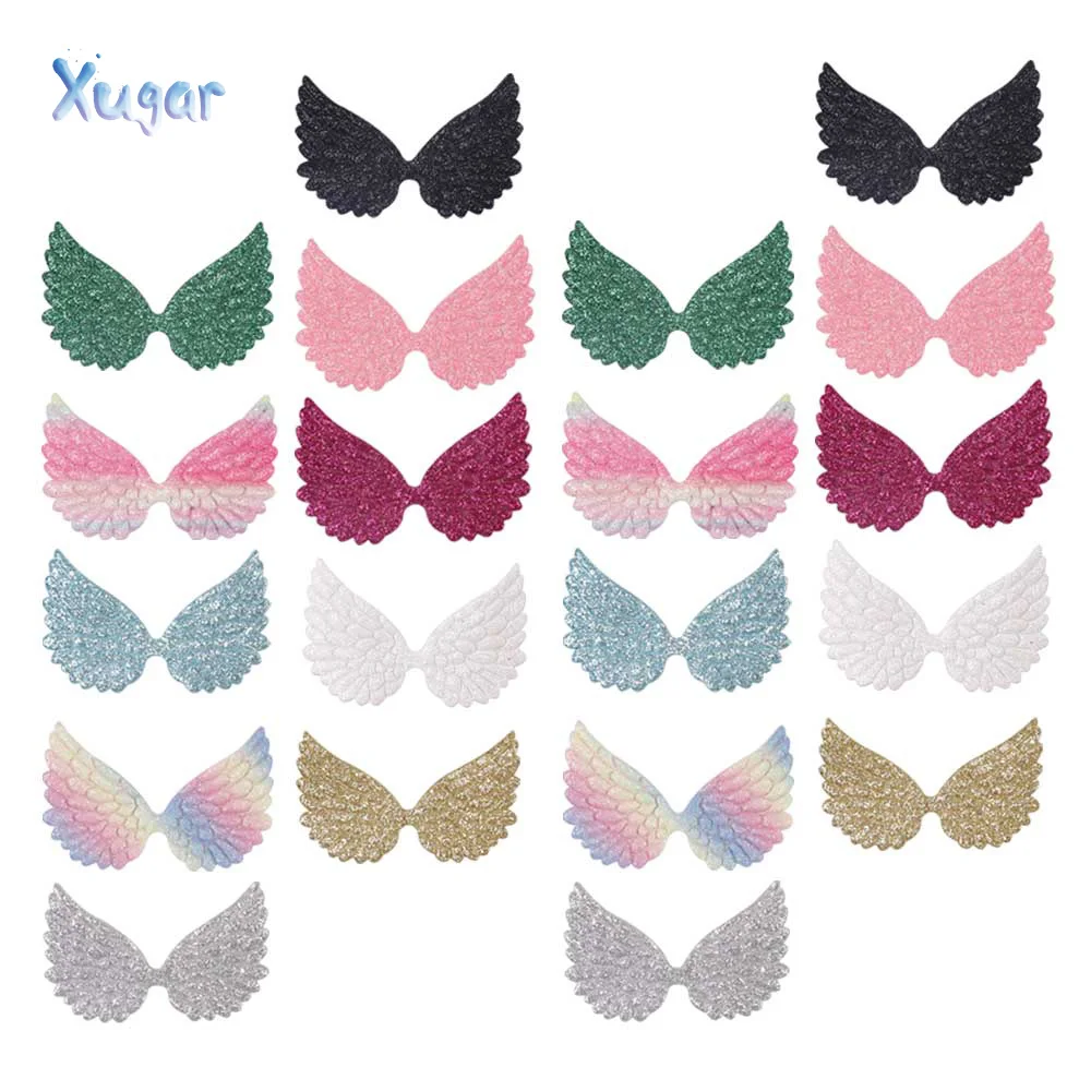 

Xugar Sequin Glitter Wing Patches Colorful Apparel Sewing Patch For Clothes Accessories DIY Sewing Materials Sewing on 20pcs/bag