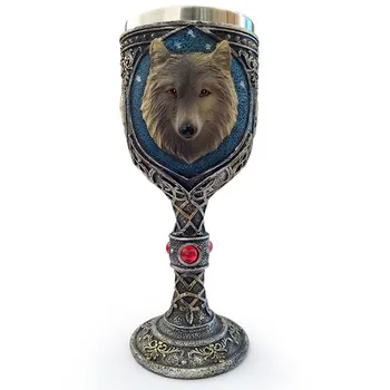 

150ml Creative 3D Wolf Unicorn Wine Goblet Resin Stainless Steel Coffee Cup New Drinking Mug Heat Insulated Drinkware