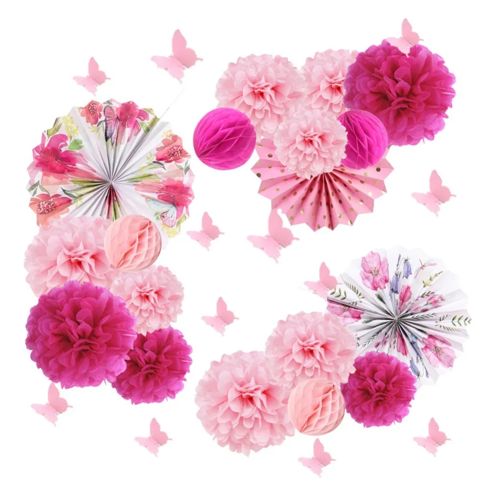 

Tea Party Decorations Tea Pot Tea Tissue Paper Pom Butterfly Photo Props Mother's Day Birthday Party Wedding Decoration