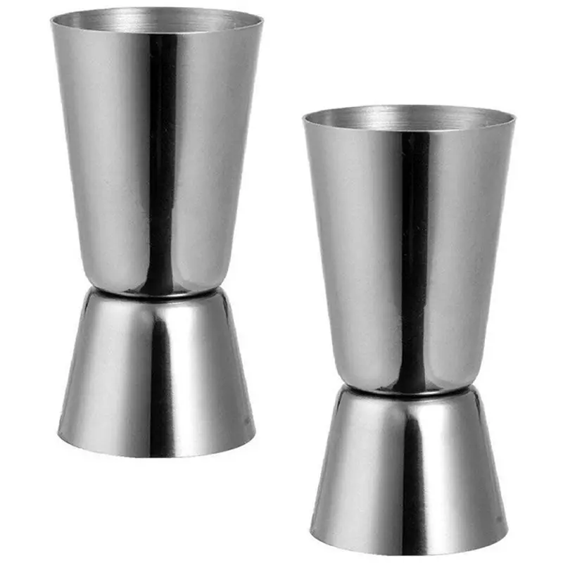 Stainless Steel 25/ 50 ml Jigger Bar Craft Dual Spirit Measure Cup Peg
