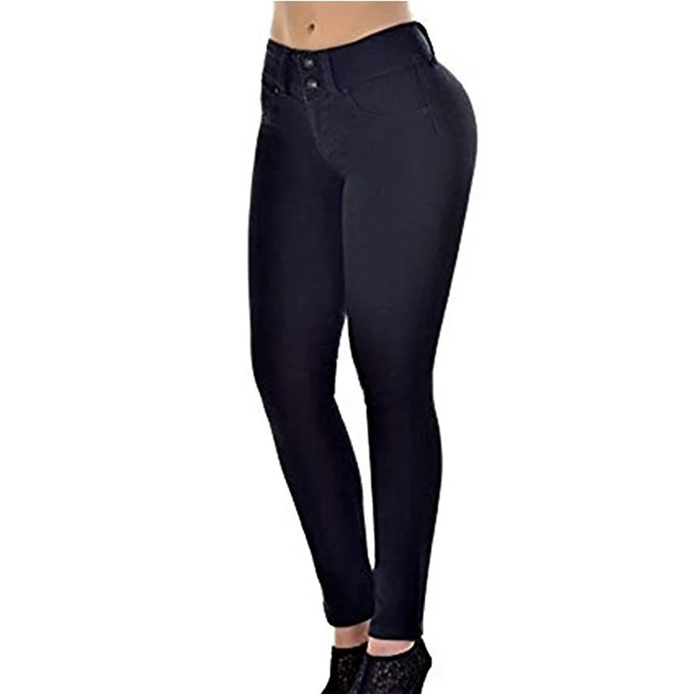 

Wipalo Womens Plus Size Casual Jeans Skinny Trendy Stretch Pencil Denim Pants Solid Slim Fitted Ladies Trousers Female Pants 3XL