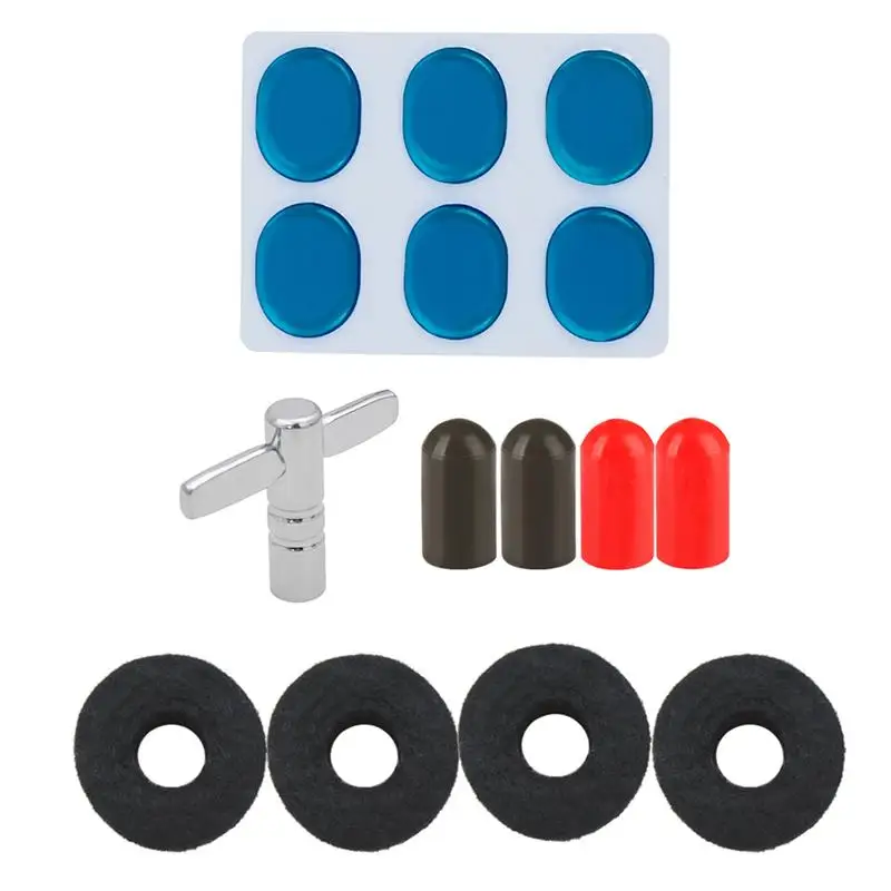 Упаковка из 4 шт. Cymbal Pad барабанная палка чехол гаечный ключ Mute комплект