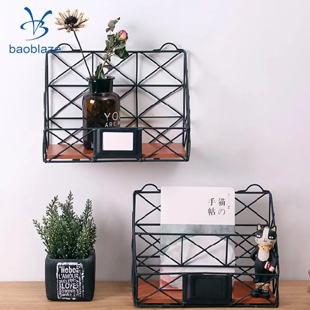 سطح المكتب رفوف التخزين رفوف جدار شنقا كتاب حامل المجلات مزدوجة