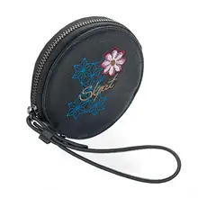 Skpat Collectables Пьер изменить кошелек женский круглый кожаный PU и холщовый принт в цвете черный 95510