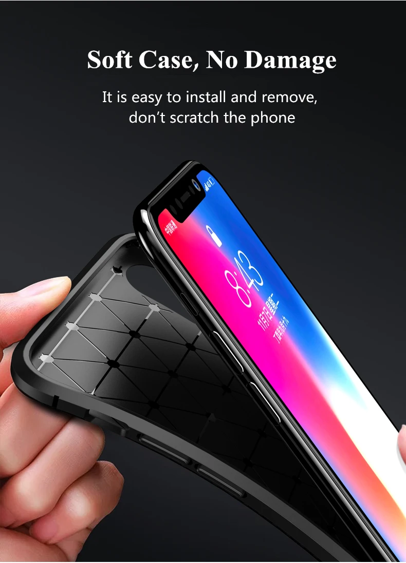 Чехол из углеродного волокна для iPhone X XS чехол MAX XR цветной высококачественный