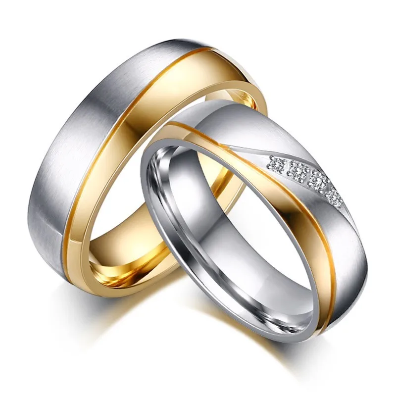 Valentine's Day Love Wedding Rings for Women Man Stainless Steel Couple Anel Alliance Anniversary Gift