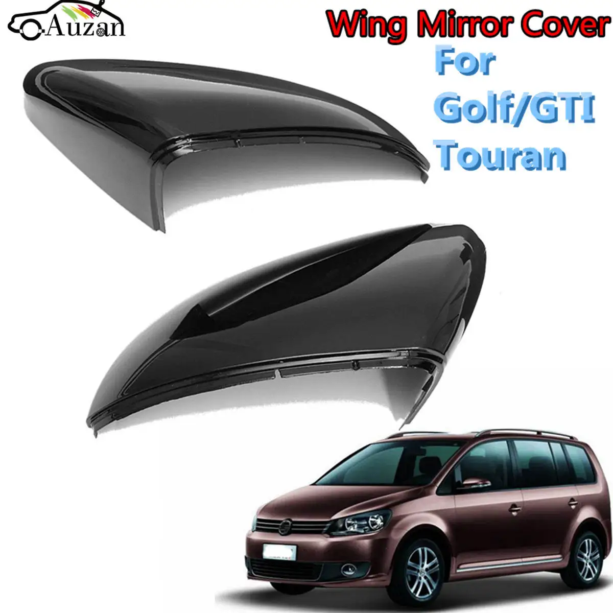 

A Pair Wing Rear View Mirror Case Cover Trim Cap For VW Golf GTI MK6 Touran