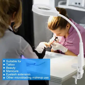 

Detachable 5X 12X Desktop Nail Art Magnifier with Led Light Desk Magnifier Lamp Illuminated Magnifier Nail Art Magnifying Lamp