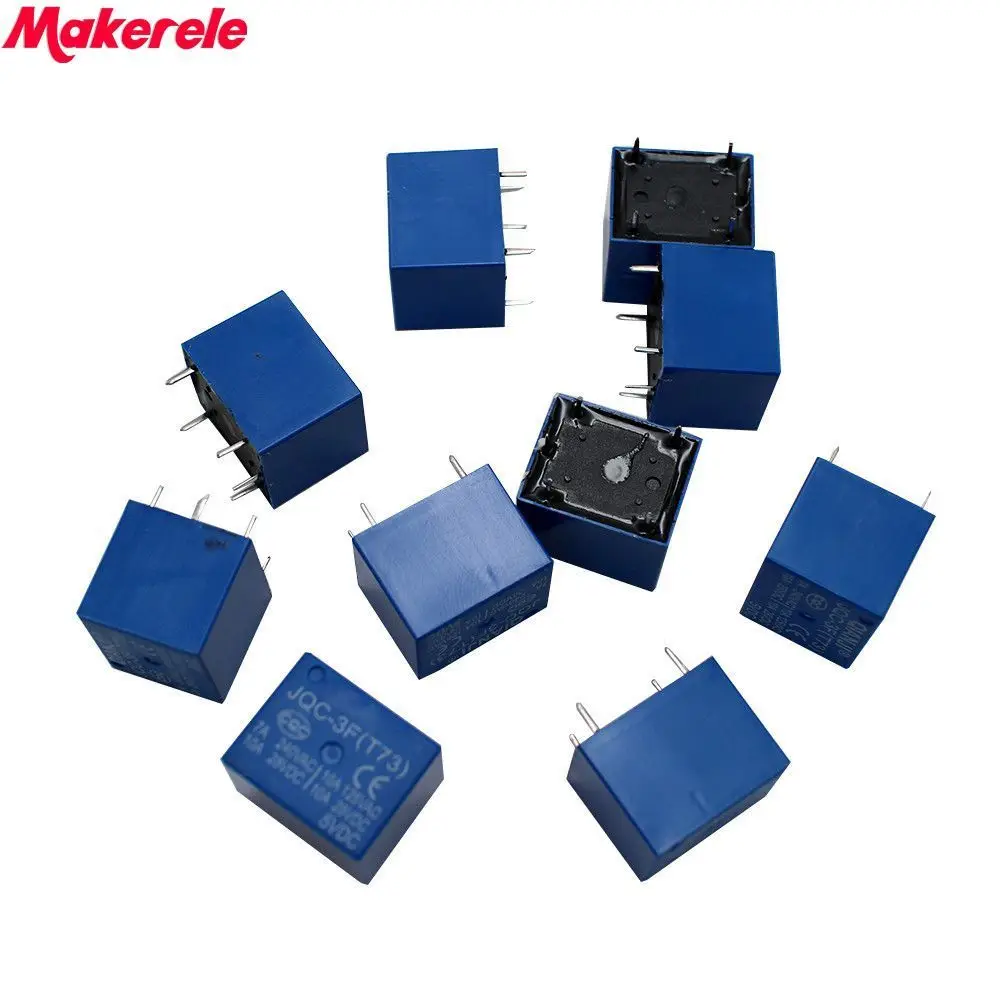 

Small Power Relay DC 5V Coil 7A 240VAC 10A 125VAC/28VDC 5 Pins SPST Power Relay JQC-3F