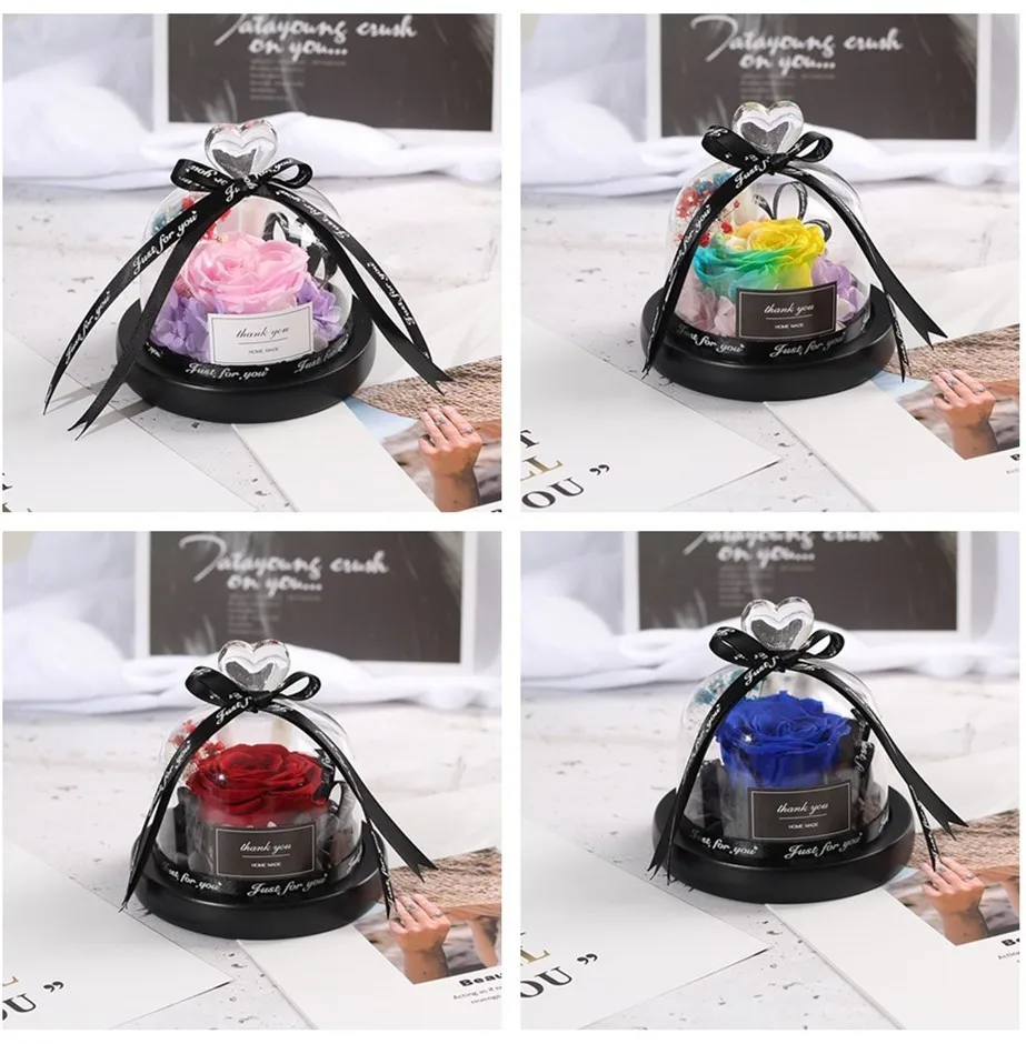 

New LED Beauty And The Beast Rose Battery Powered Red Flower String Light Desk Lamp Romantic Valentine's Day Birthday Gift