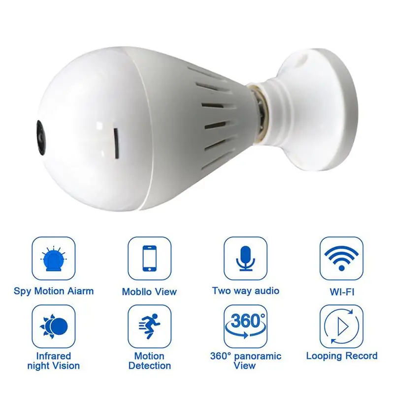 

New Arrival HD Remote Wireless 360 Degree Panoramic Surveillance Camera Smart WIFI Motion Detection Night Vision Security Camera
