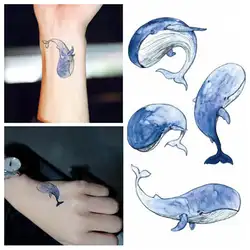 Для мужчин женщин водостойкие рыбы Татуировка животных наклейки для руки плечи грудь средства ухода за кожей мульти
