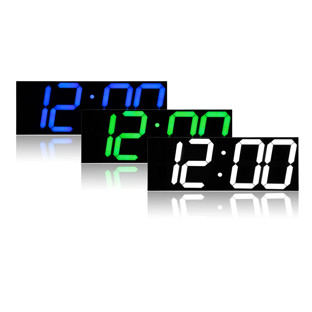 

Remote Control 3D LED Wall Clock Digital Table Desktop Alarm Clock Nightlight Saat Wall Clock For Home Living Room Office