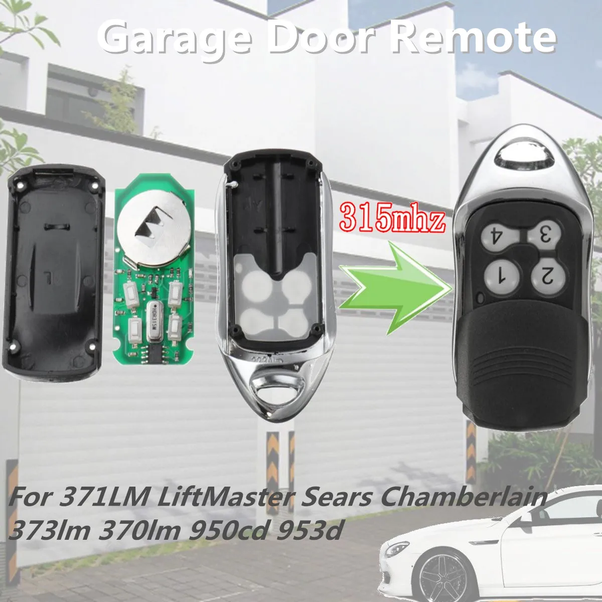 4 кнопки гаражный дистанционный ключ для 371LM LiftMaster Sears для Chamberlain 373lm 370lm 950cd 953d 315mHZ