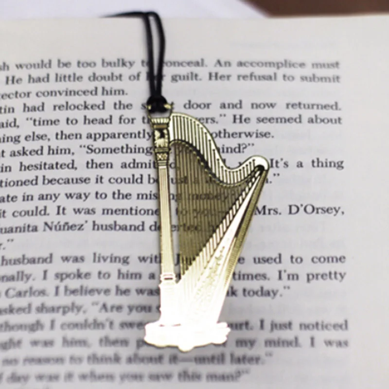 1 шт.. милые золотые металлические закладки для книг Kawaii Piano Guitar Trumpet Designs Book marks