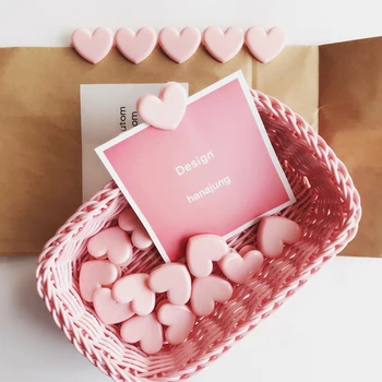 

50Pcs Lovely Paper Clip Small Paper Clip Student Paper Holders Paper Organizer Clip Pink Heart Pattern (Pink)