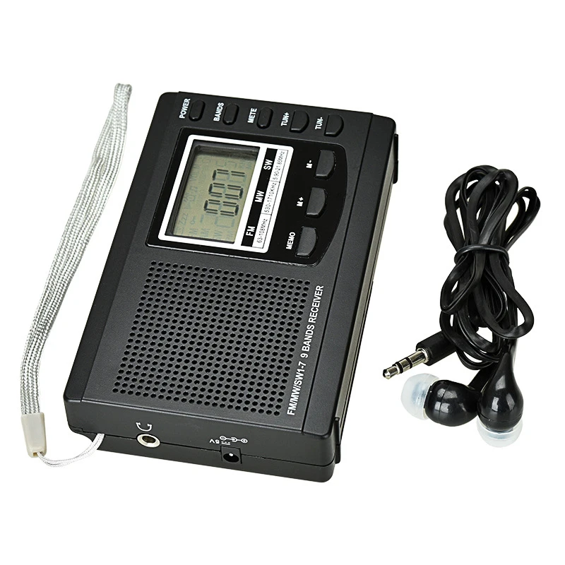 Портативные мини радиоприемники FM/MW/SW с антенной цифровой будильник fm радио