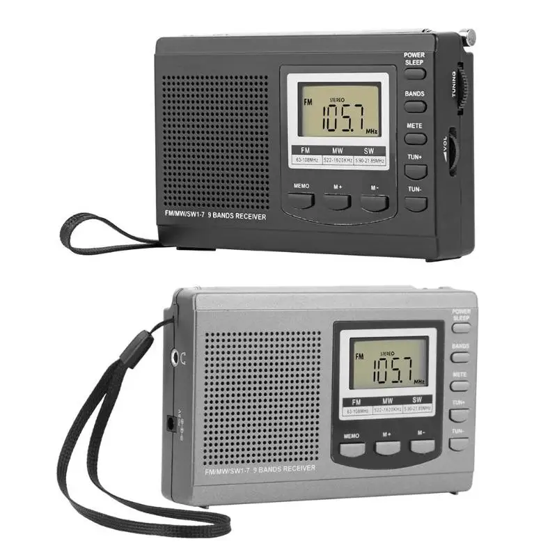 Цифровой будильник FM радио MW SW приемник с наушниками|Радиоприёмники| |