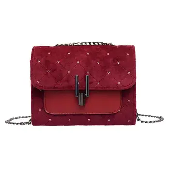 

Dot Velvet Shoulder Messenger Handbags Women Fashion Small Chain Classic Crossbody Bags for Teenage Girls