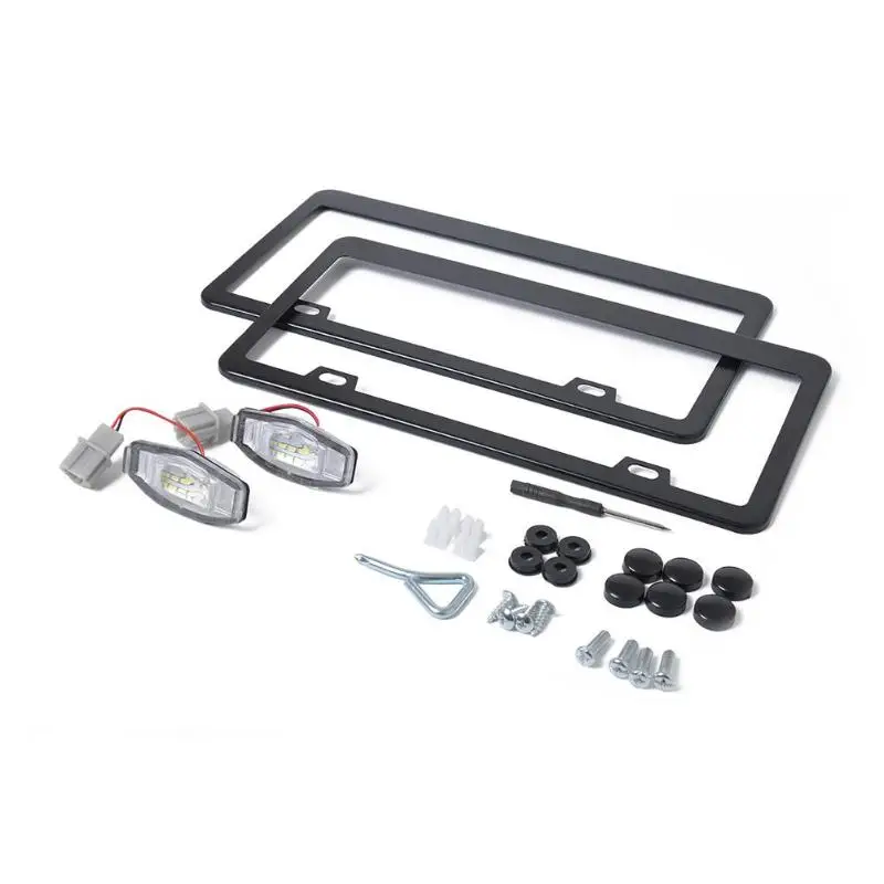 

VODOOL 2Pcs LED License Number Plate Light With Rear License Plate Lamp Frame Repair Kit For Honda Civic Accord Acura CR-V FR-V