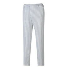 Индивидуальные Новые мужские белые полосатые брюки для делового костюма модное платье повседневные Прямые брюки от костюма брюки мужской костюм брюки