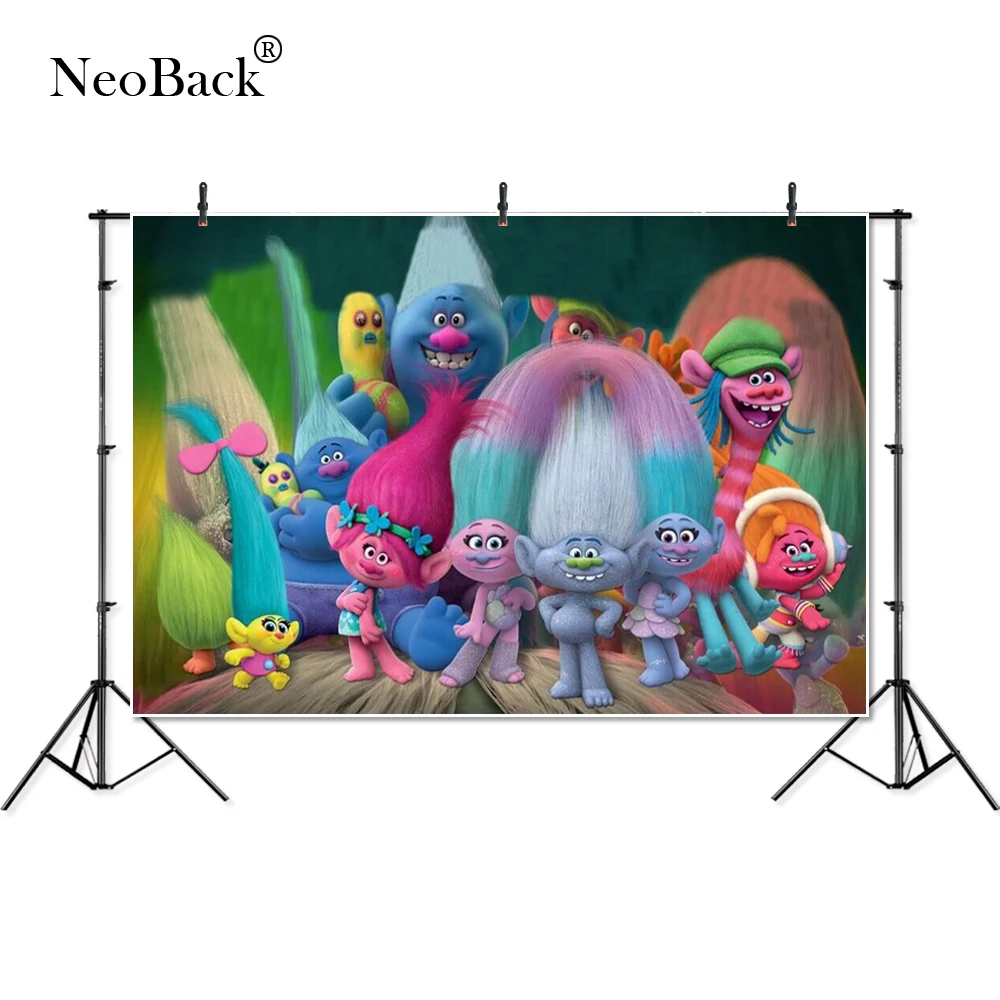 

Thin Vinyl Trolls Family Group Dance party children kids children Photography Backgrounds professional studio Photo Backdrops