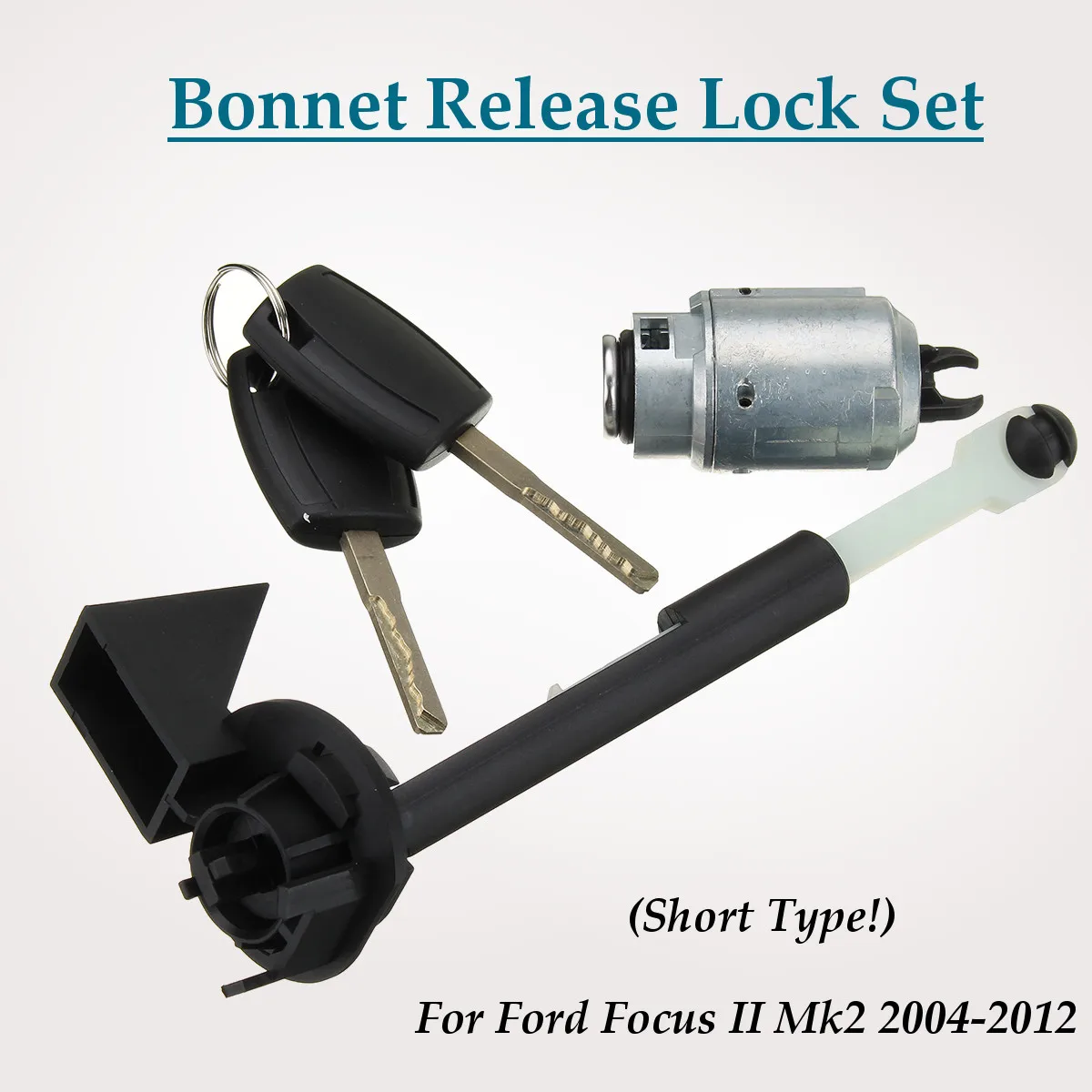 

Car Bonnet Hood Release Lock Set w/2 Keys 4M5AA16B970AB for Ford for Focus II Mk2 2004-2012