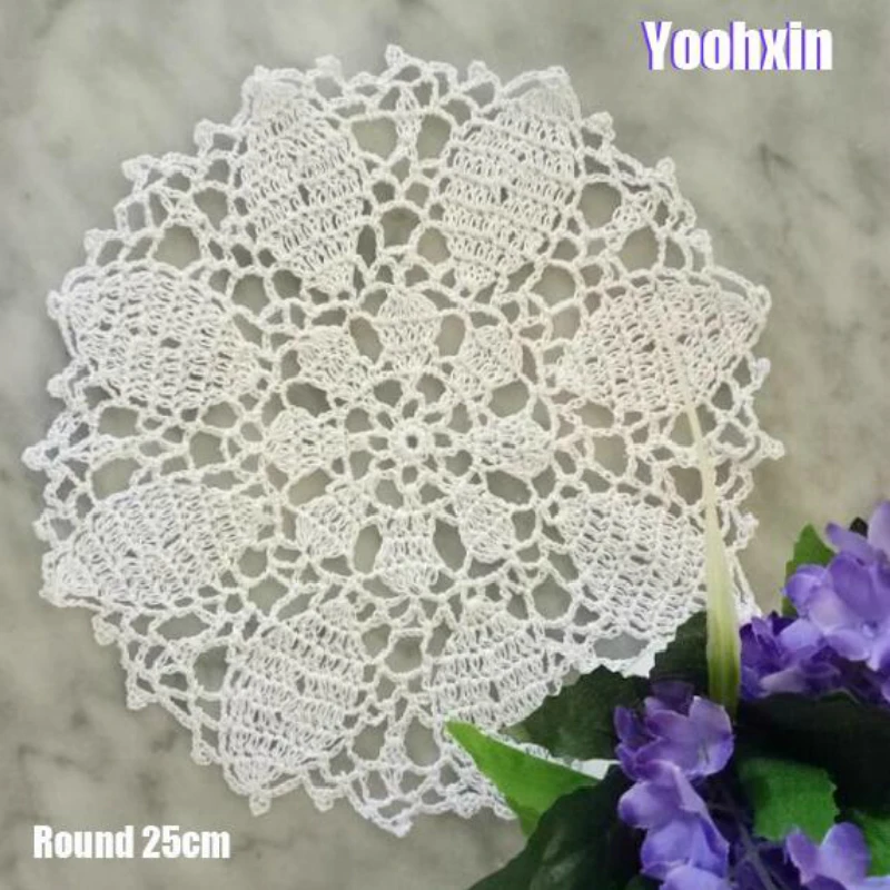 

New Round Cotton Placemat Cup Drink Coaster Mug Kitchen Wedding Dining Table Place Mat Cloth Crochet Tea Coffee Doily Plate Pad