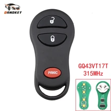 Dandkey 2 + 1 3 boutons Fob pour Chrysler Jeep Dodge ville Grand pays caravane Cherokee GQ43VT17T 315 Mhz clé de voiture à distance intelligente(China)