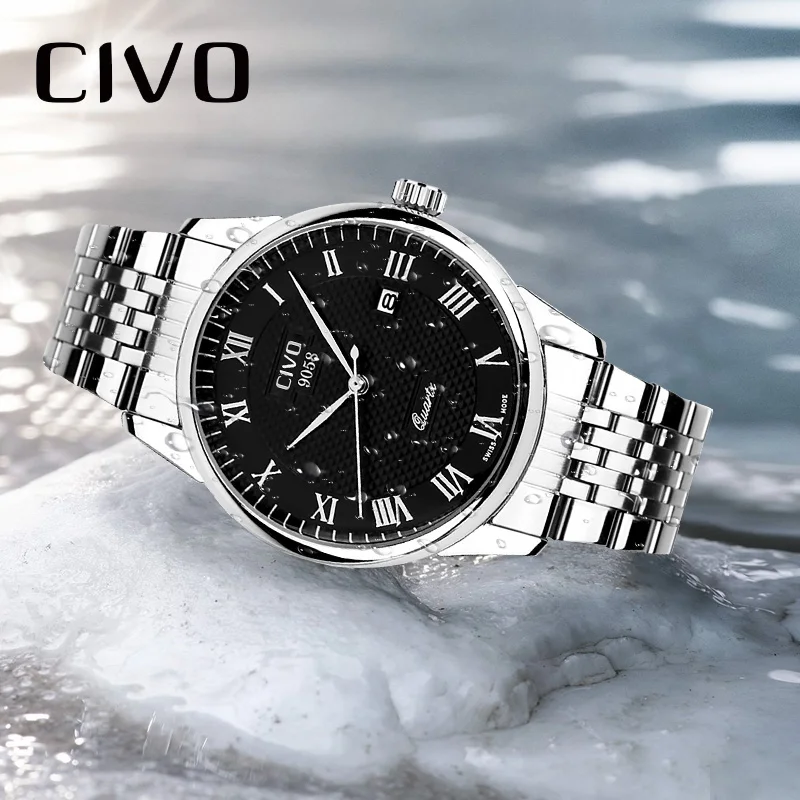 CIVO модные мужские часы лучший бренд класса люкс кварцевые часы Reloj Hombre 2019 Wterproof Дата Бизнес Мужской наручные часы