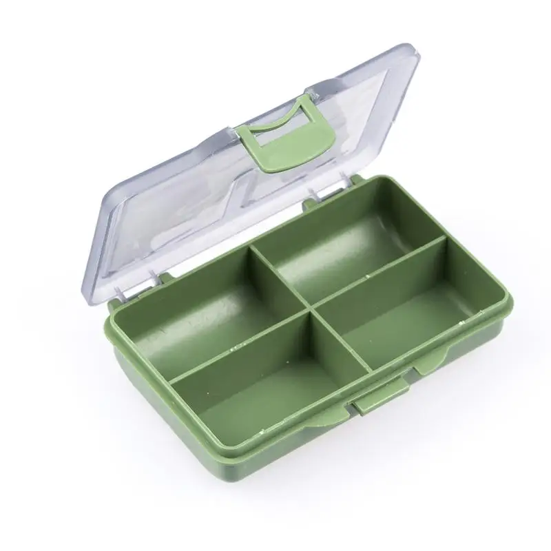 

Fishing Tackle Boxes Portable 4-Grid Box Fishing Lure Storage Box Carp Fishing Organizer Box Fly Lure Baits Accessories