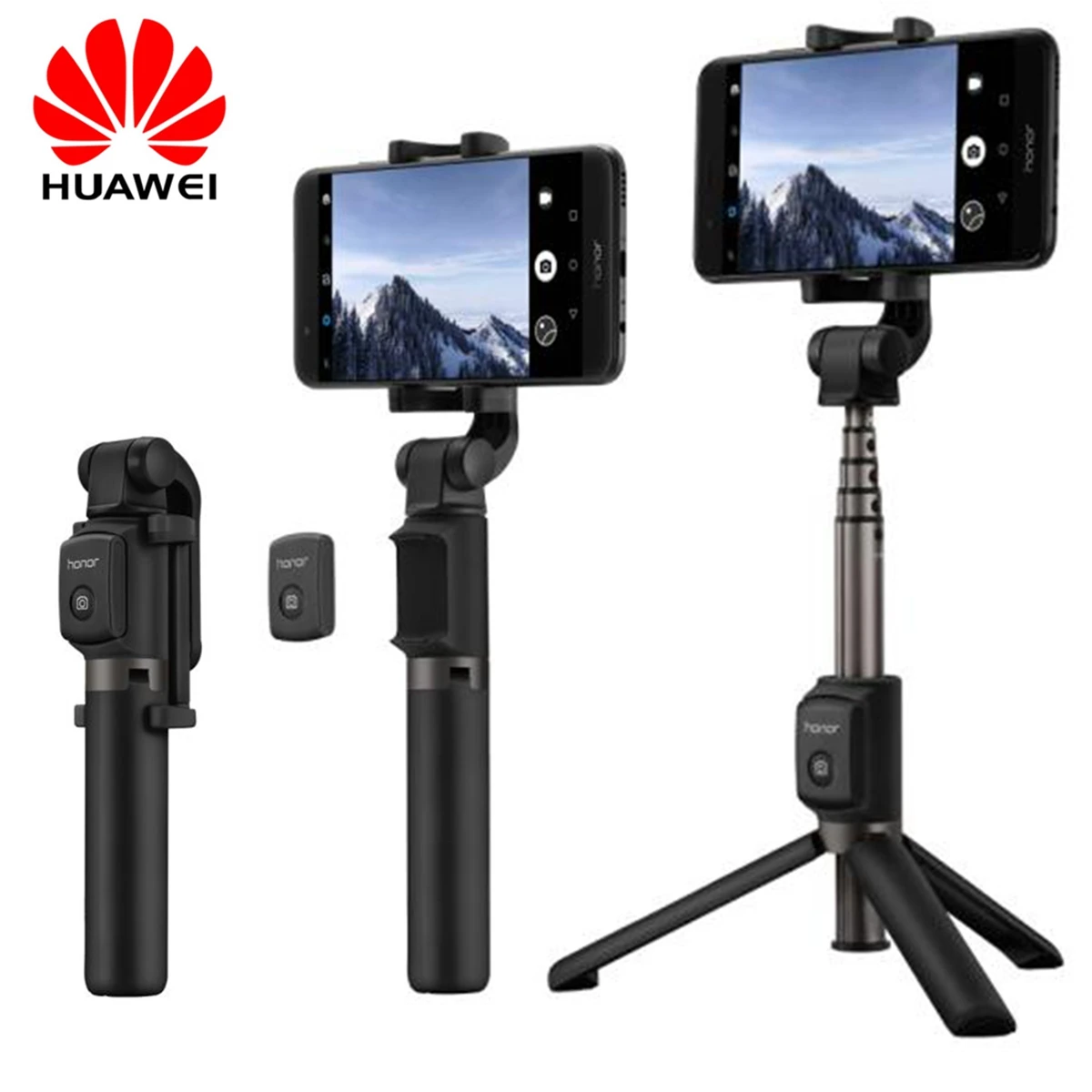 

Original Huawei 360 Degree Rotation Extendable Portable Mini Tripod Wireless Bluetooth Remote Phone Selfie Stick for iOS Android