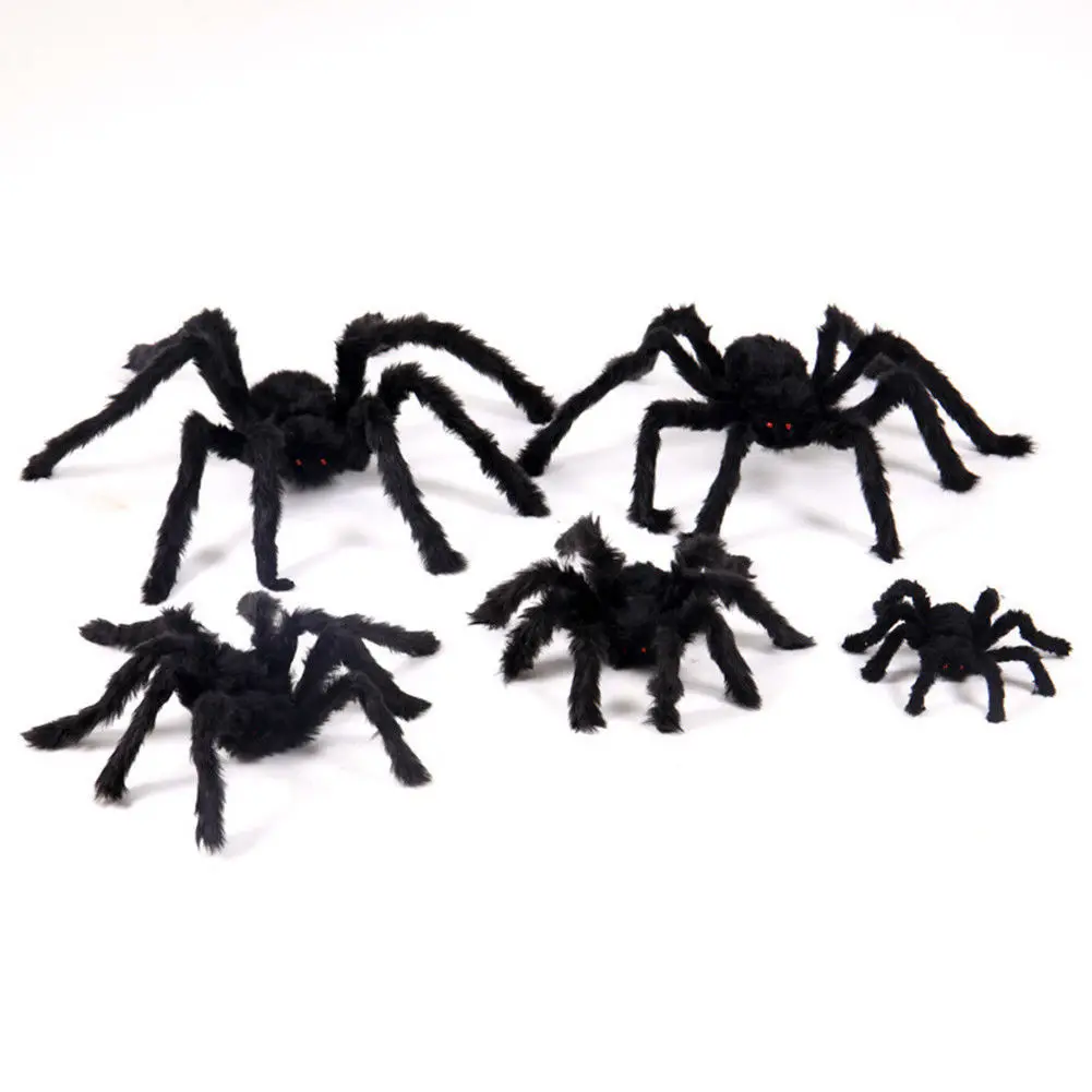 5FT/150cm Hairy Giant Spider Decoration Halloween Prop Haunted House Decor Party Holiday Spider Decorations